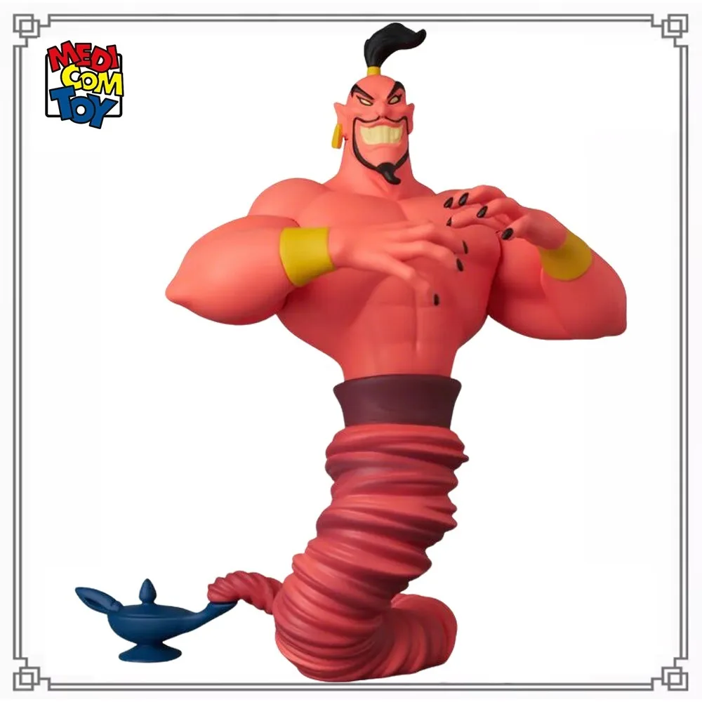 100% en Stock, Figura Original de Medicom Toy, Aladdin 1992, Genie, Jafar, Figura de Anime, Modelo de Decoración, Kit de Garaje, Regalo de Cumpleaños, Figura de Acción