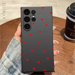 Simple Red Love Heart Phone Case For Samsung Galaxy S25 S24 S23 S22 S21 Ultra FE A25 A32 A33 A72 A73 Note 10 20 Plus 5G Cover