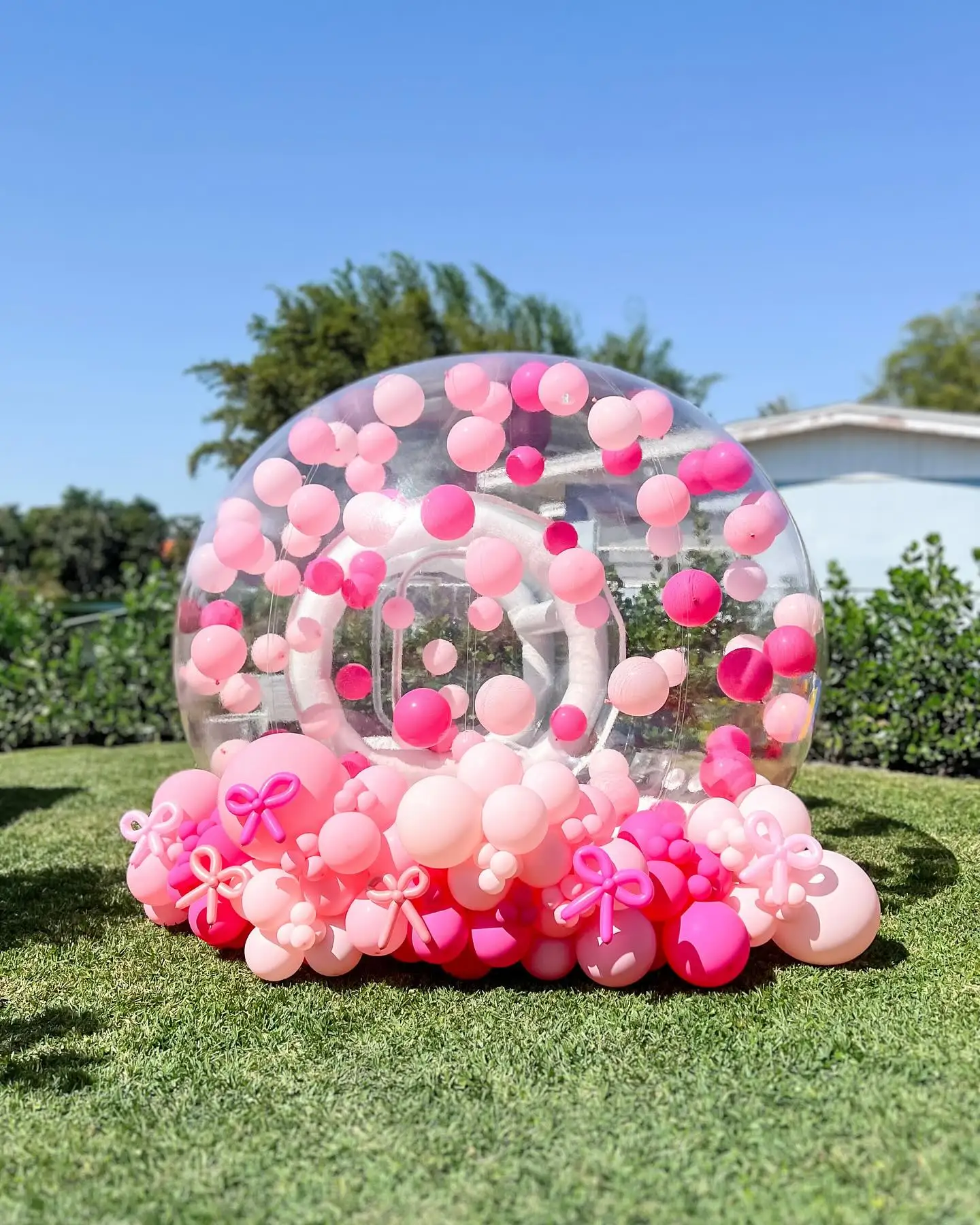 8.2ft Inflatable Bubble Tent 100% PVC Tent  Balloon Bubble House With Blower For Party Wedding, Clear Dome Balloon Garden Tent