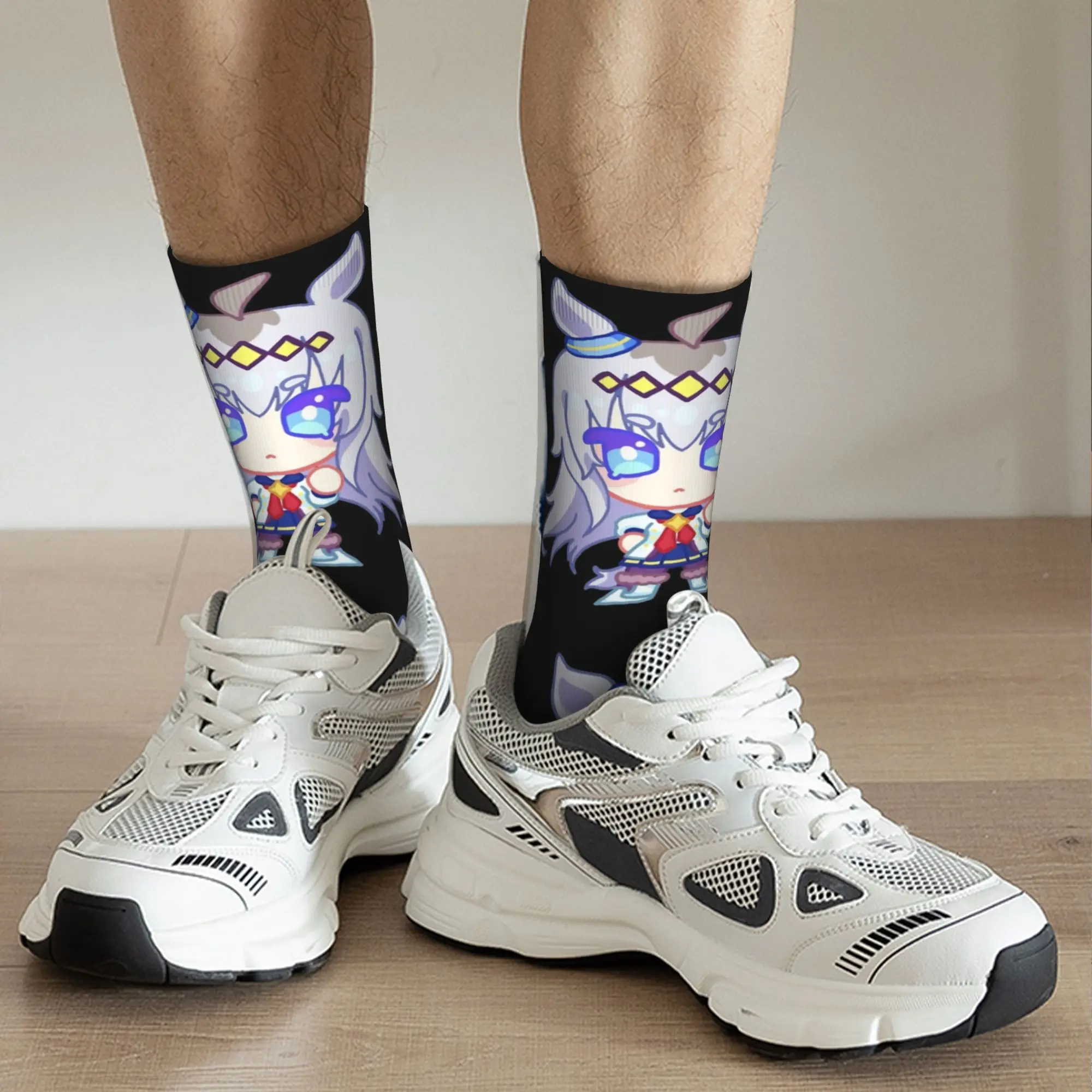 Баскетбольные носки в стиле хип-хоп Oguri Cap Uma Musume, длинные носки из полиэстера для унисекс, нескользящие