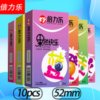 52mm Condoms Penis Sleeve Fruit Flavor 10 Pack Natural Latex Condoms Extra Lubricated Six Styles Adult Safer Sex Health Toys