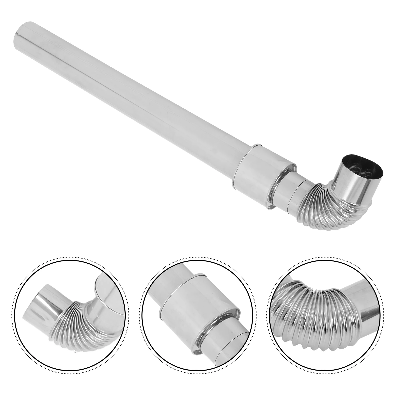 1 set 1 Set Stainless Steel Stove High Heat Resistant Durable Chimney Flue Elbow Connector Extension Tube For Wood Stove Boiler
