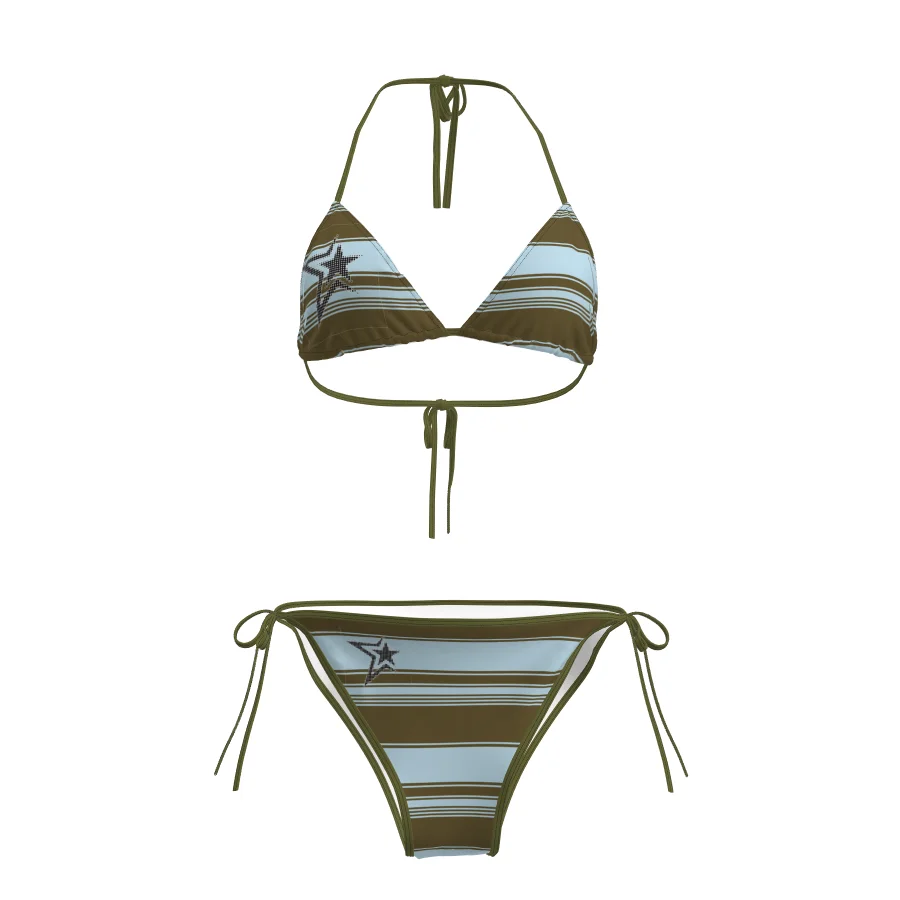

Sexy Bikini Two-Piece Set Beach Vacation Women's Swimsuit Star Design Strapless Split DK Brand Summer New Arrival