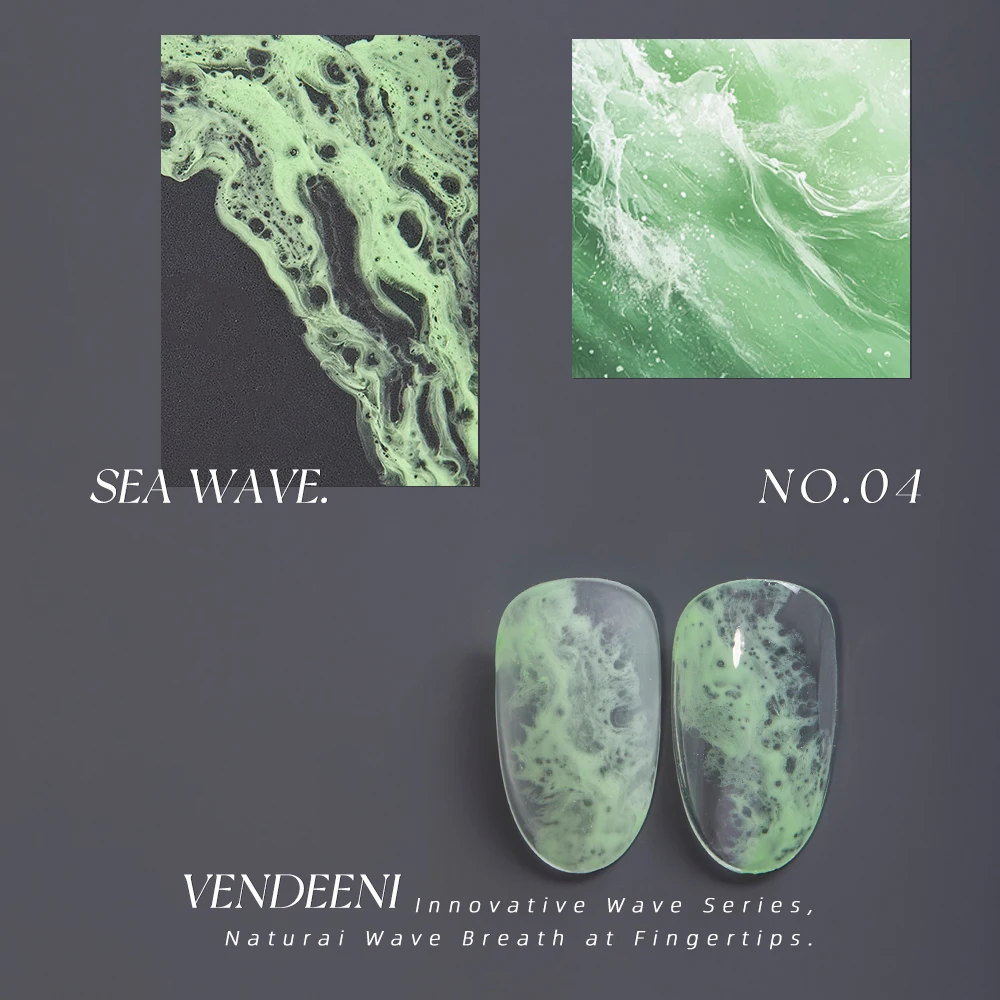 Vendeeni 10 Farben/Set Sea Wave Blooming Gel Nagellack TPO HEMA FREI UV Soak Off Gel Lack Marmor Spitze Nagelkunst Blossom Gel – Detail 12