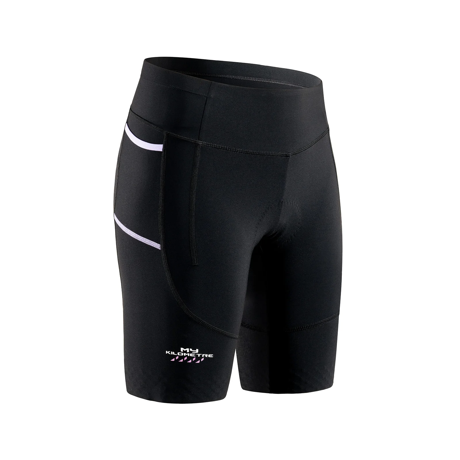 Women's Tri Shorts Compression Cycling Running Swimming Triathlon Shorts with Side Pockets Drawstring Waist Quick Dry