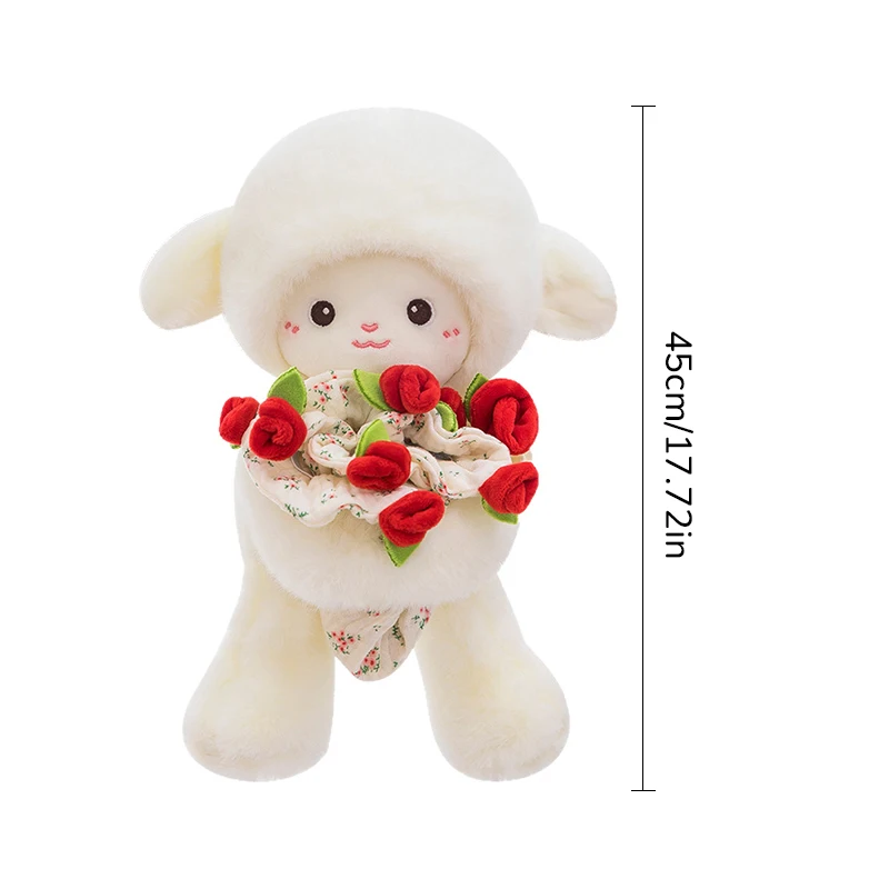 30/45CM lindo Rosa pequeño cordero de peluche de juguete 2 en 1 adorables juguetes de peluche muñeca simulada juguete niños Festival Navidad regalo de Año Nuevo