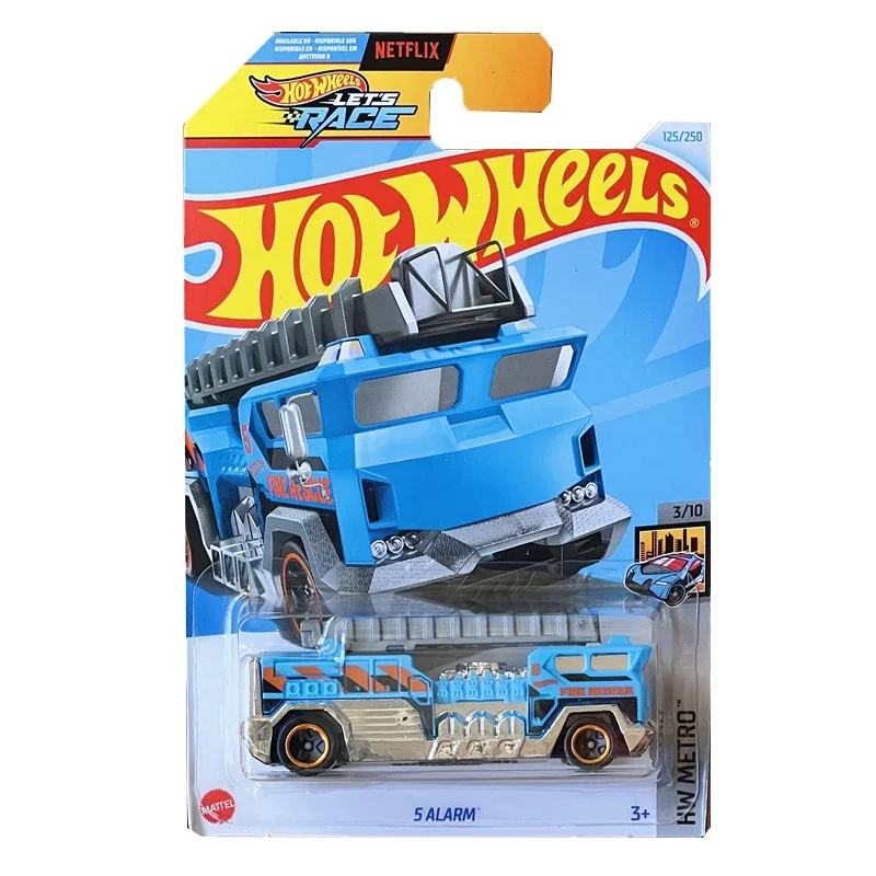 Original Hot Wheels Car 1/64 Metal Diecast Boy Toys Let\'s Race Metro 5 Alarm Fire Rescue Vehicle Model Collection Birthday Gift