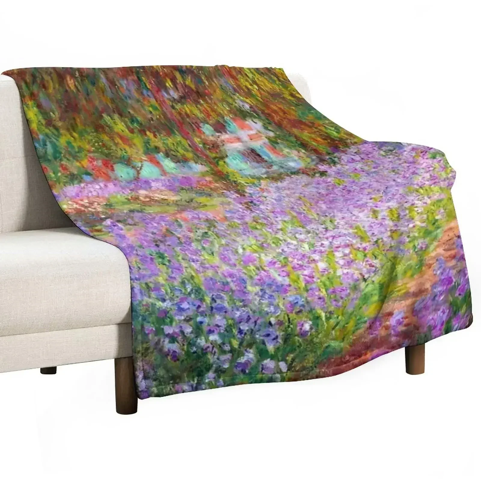 Claude Monet - Artist's Garden at Giverny, (1900) Throw Blanket Luxury Designer for babies valentine gift ideas Blankets