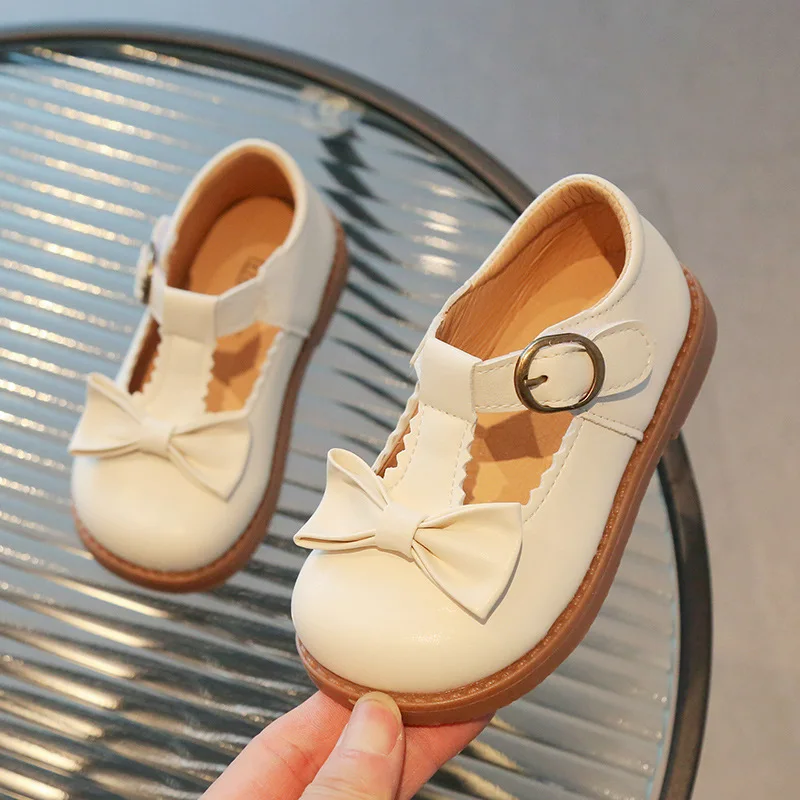 Summer Girls Bow Princess Sandals Kids Hollow Soft Sole Slip-On Shoes Children Round-Toe Mary Jane Shoes Casual Everyday Shoes