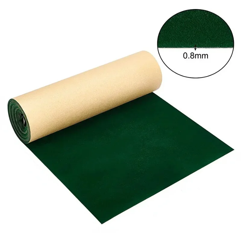 45cm Width Thick Green Color Self Adhesive Velvet Flocking Liner Sticky Felt Flock Fabrics for Jewelry Contact Paper DIY Sewing