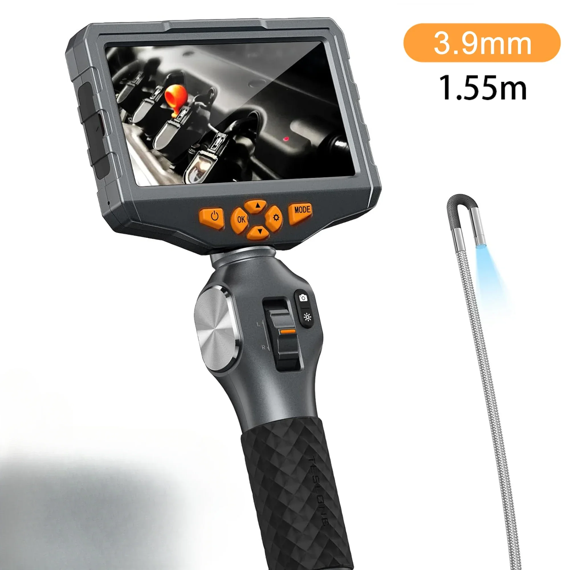 

TESLONG TD500 3.9MM Lens Articulating Borescope 1080P 5 Inch IPS Screen Two Way 360° Steering Endoscope with WIFI
