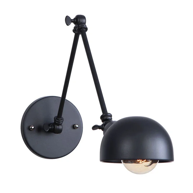 Loft Retro Industrial Folding Wall Lamp Corridor Staircase Balcony Study Bedside Lamp Restaurant Bar Iron Long Arm Wall Light