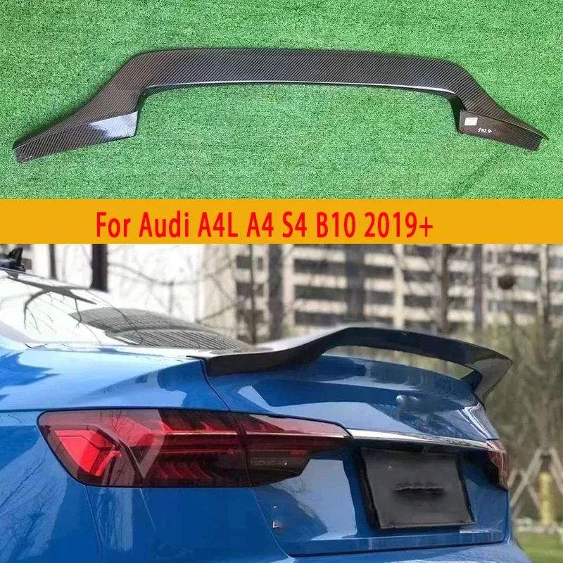 

For Audi A4L A4 S4 B10 2019+ Carbon Fiber Tail fins Rear Trunk Spoiler Guide Wing Rear Wing Diverter Car Accessories Body Kit