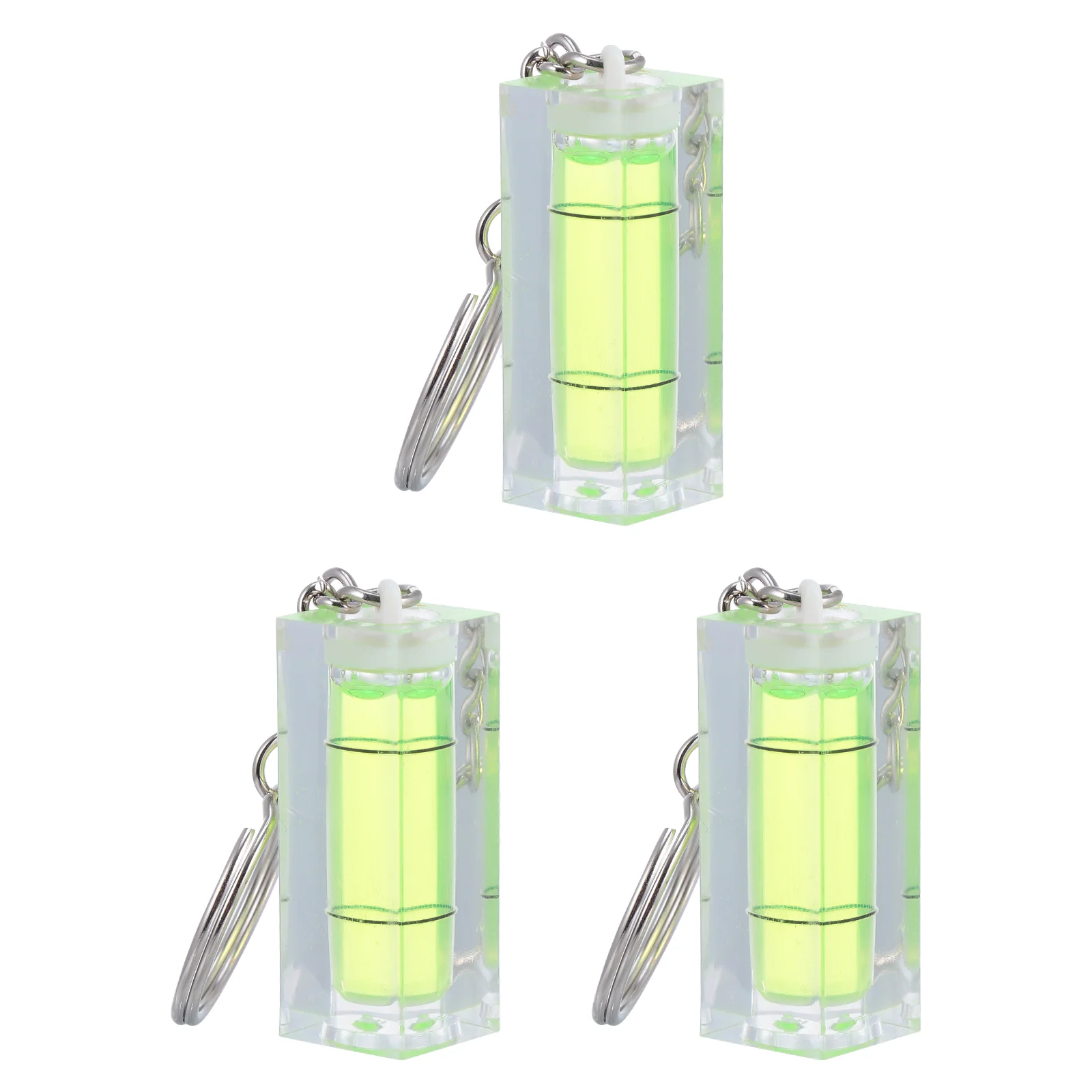 3 Pcs Keychain Horizontal Bubble Spirit Level Small Mini Levels Acrylic Ring Pocket