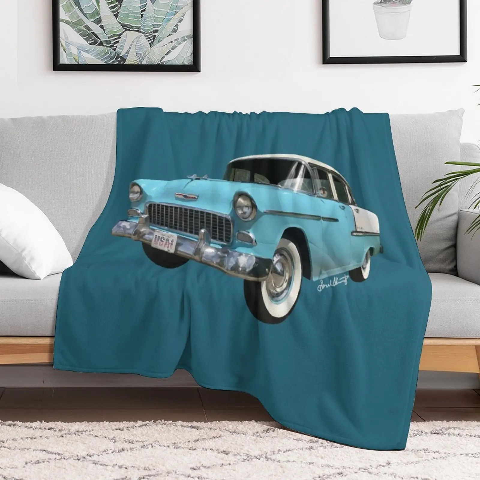 

55 Chevy Bel Air Throw Blanket Designers Stuffeds Blankets Soft Beds Summer Beddings Fashion Sofas warm for winter Blankets