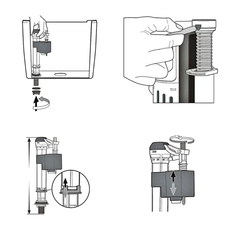 WETIPS Toilet Fitting Vaule Water Saving Adjustable Flush Toilet Tank Drain Fillings System Water Saving Toilet Flush Spare Kits