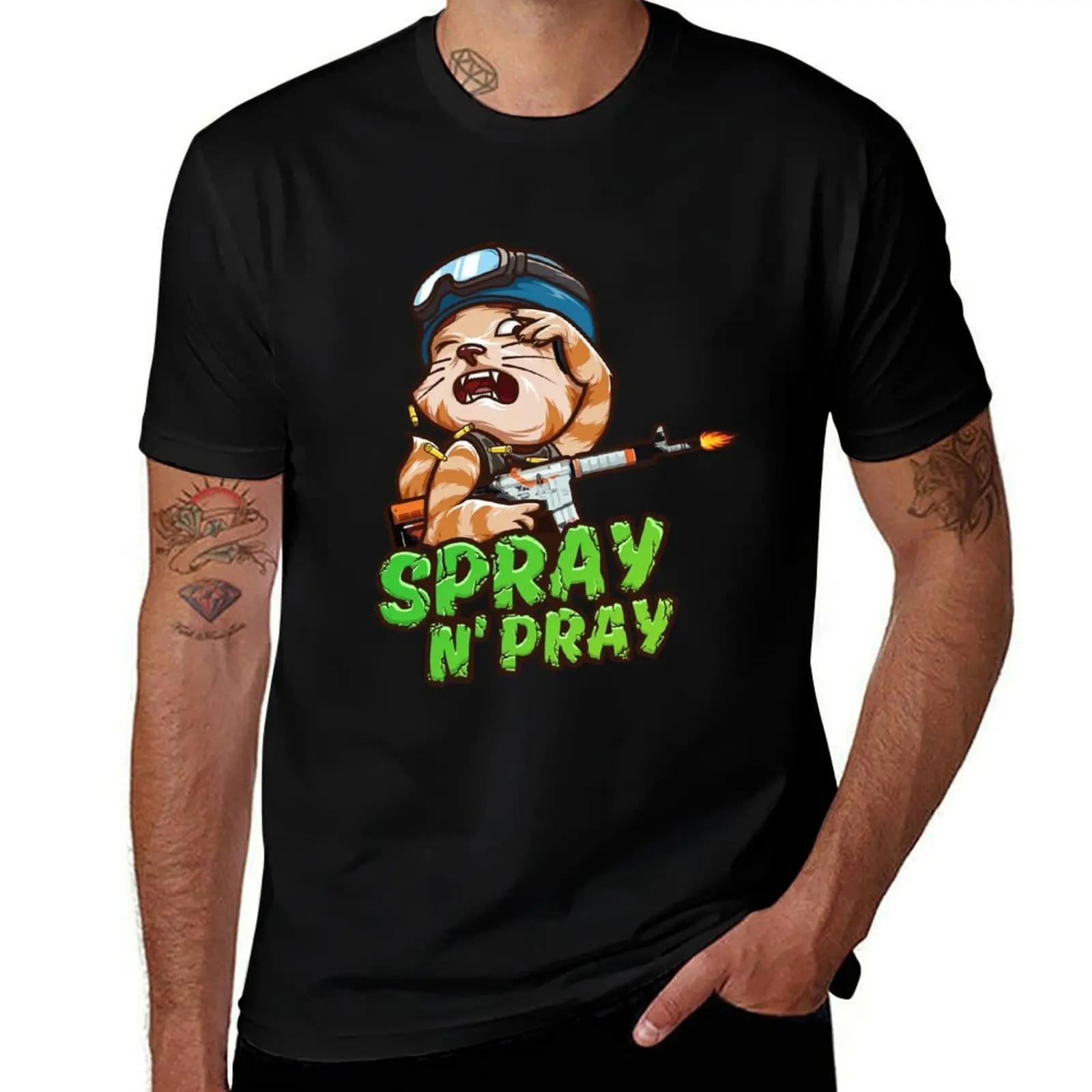 

Футболка Spray N' Pray (CS:GO), винтажные рубашки, футболка с рисунком, футболка большого размера, роскошная футболка, мужские высокие футболки