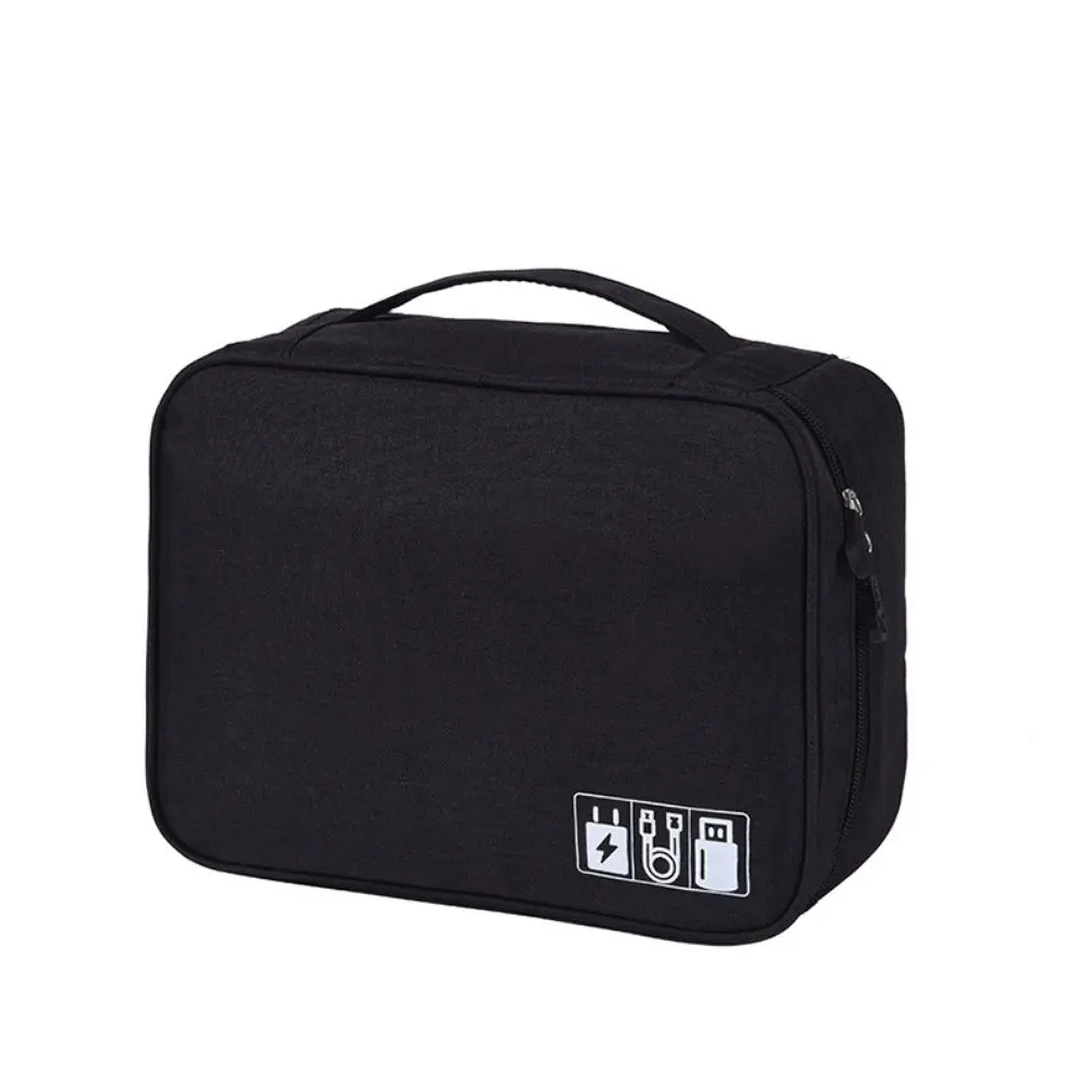 Data Cable Storage Bag, Portable Headphone Manager, Digital Gadget Suitcase, Double-layer Digital USB Hard Drive Protection Bag