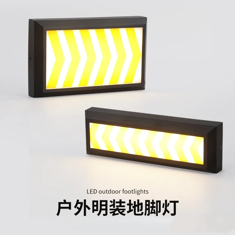 Outdoor Led Rectangle Aluminum Footlights Staircase Corner Step Garage Ramp Light Gateway Garden Balcony Waterproof Wall Lamp
