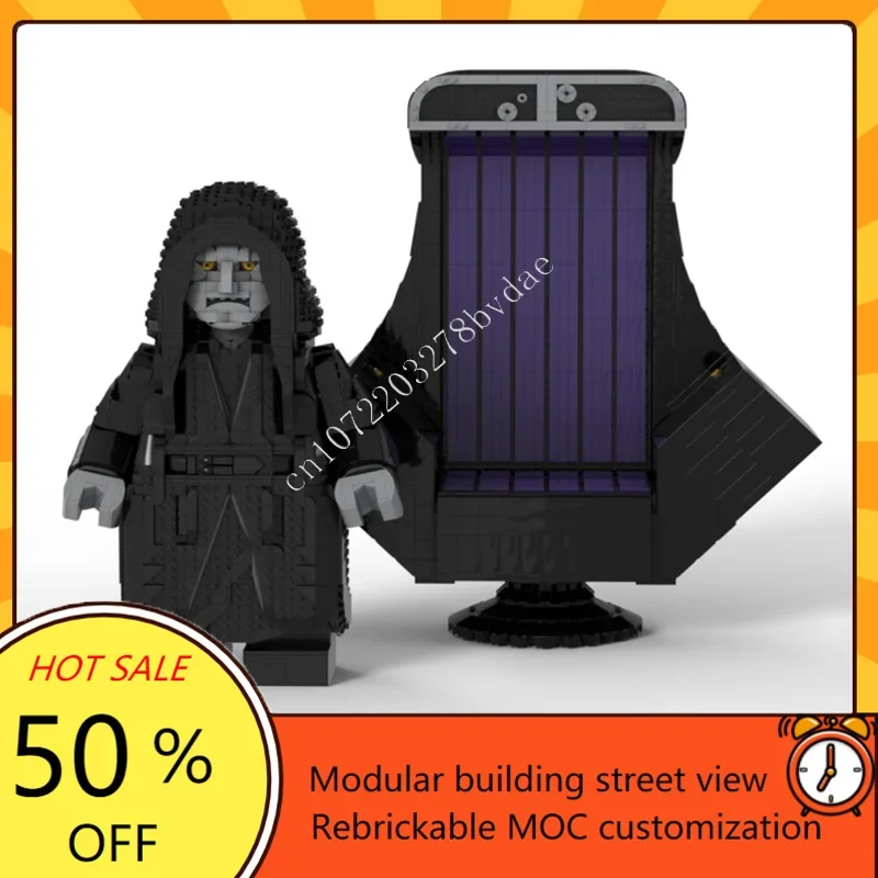 Palpatine's MegaThrone and Emperor Palpatine Megafigure Space War Weapon MOC SpaceShip Battle Model