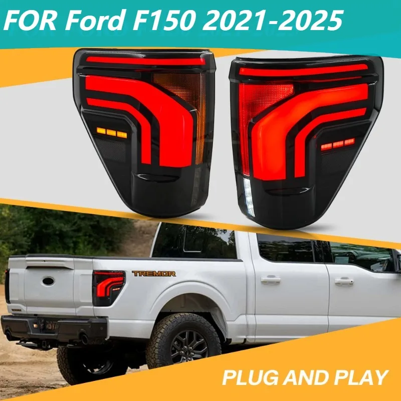 

Для Ford F150 2021-2025 пара светодиодных задних фонарей, задний фонарь с последовательным дымом в сборе