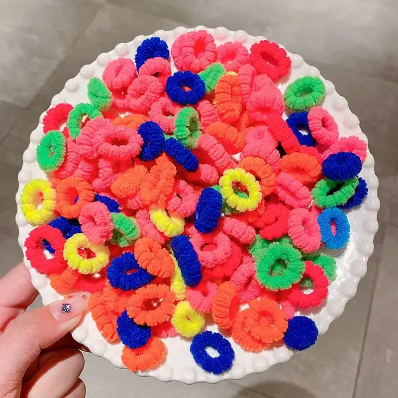 50/100 szt. Dziecięce, wysoce elastyczne i trwałe gumki do włosów, gumki recepturki, nie niszczące włosów, akcesoria do włosów