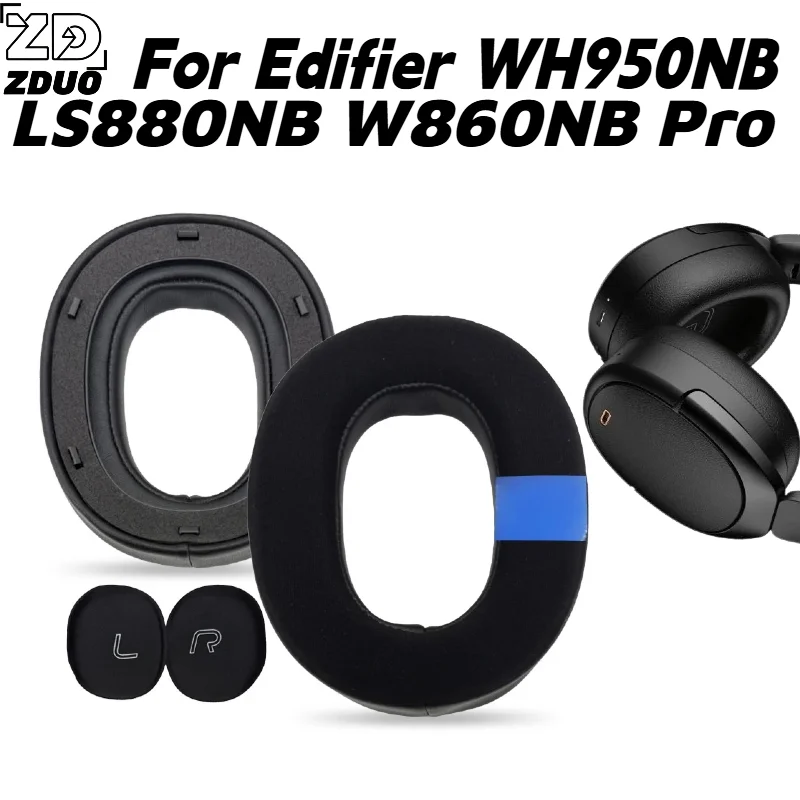 For Edifier WH950NB LS880NB W860NB Pro Headphones, Ice Gel Infused Memory Foam Ear Cushions, Built-in Snap Ring Earpads, Headset