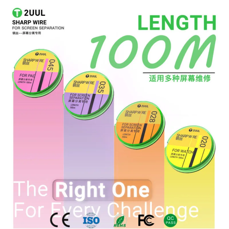 

Острые провода для разделения экрана 020 028 035 045 100 м 5 рулонов, вакуумная герметичная защита от ржавчины, высокая прочность, подходит для ремонта часов для телефона, планшета