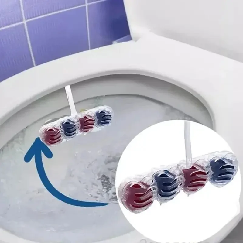 3 Long Lasting Hanging Toilet Deodorizer Balls Blue Bubble Multi Scents Dirt Remover Odor Eliminating Cleaner For Fresh Bathroom view 3