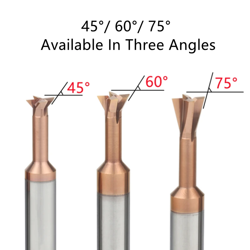 Dovetail Milling Cutter 45 60 75 Degrees Carbide Coating Cnc Tool 3mm-20mm Tungsten Steel Metal Processing Tool Milling Machine