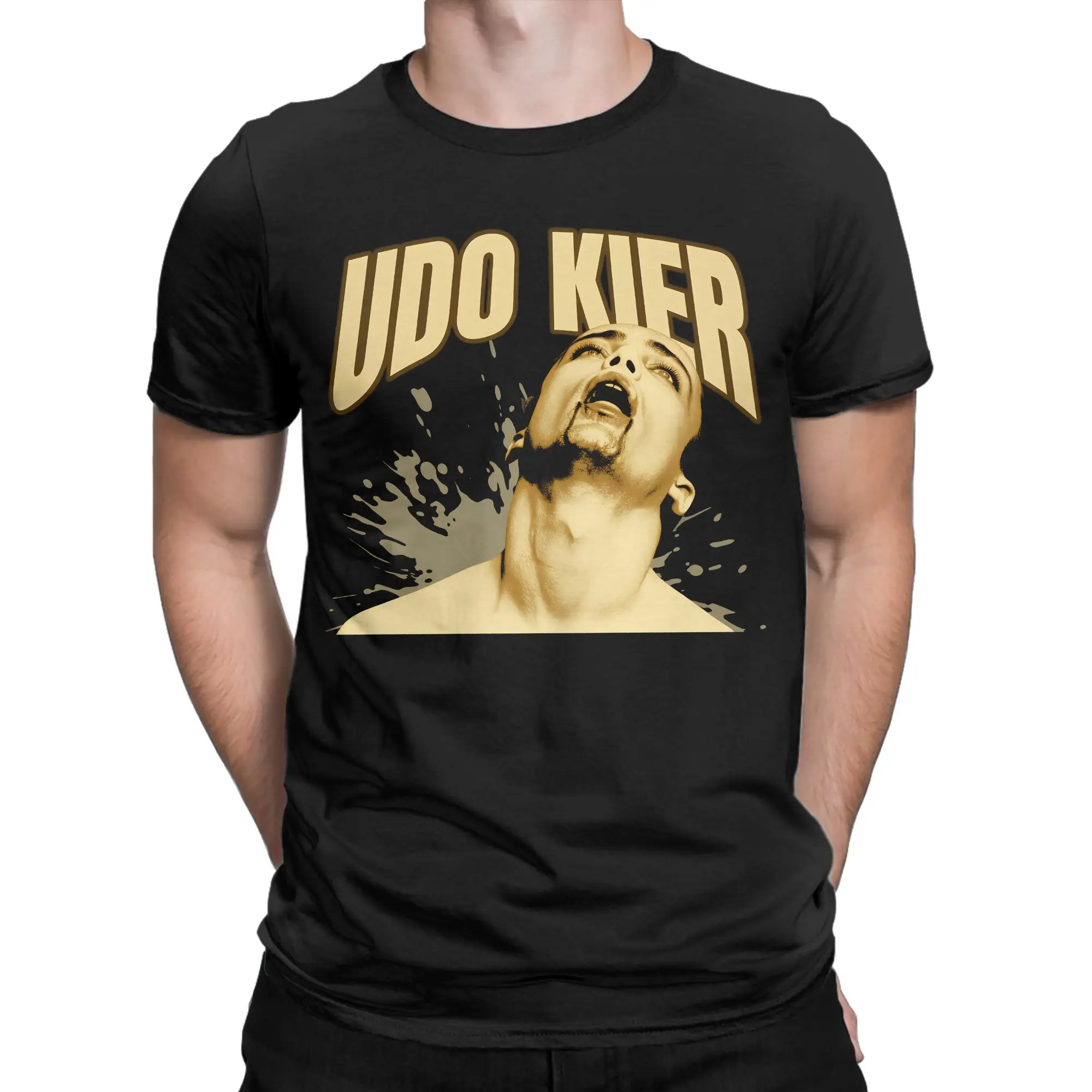 Camiseta Hipster Rip Udo Kier Actor para hombres y mujeres, Camiseta de algodón con cuello redondo, camisetas de manga corta de película de terror Yuri, camisetas estampadas