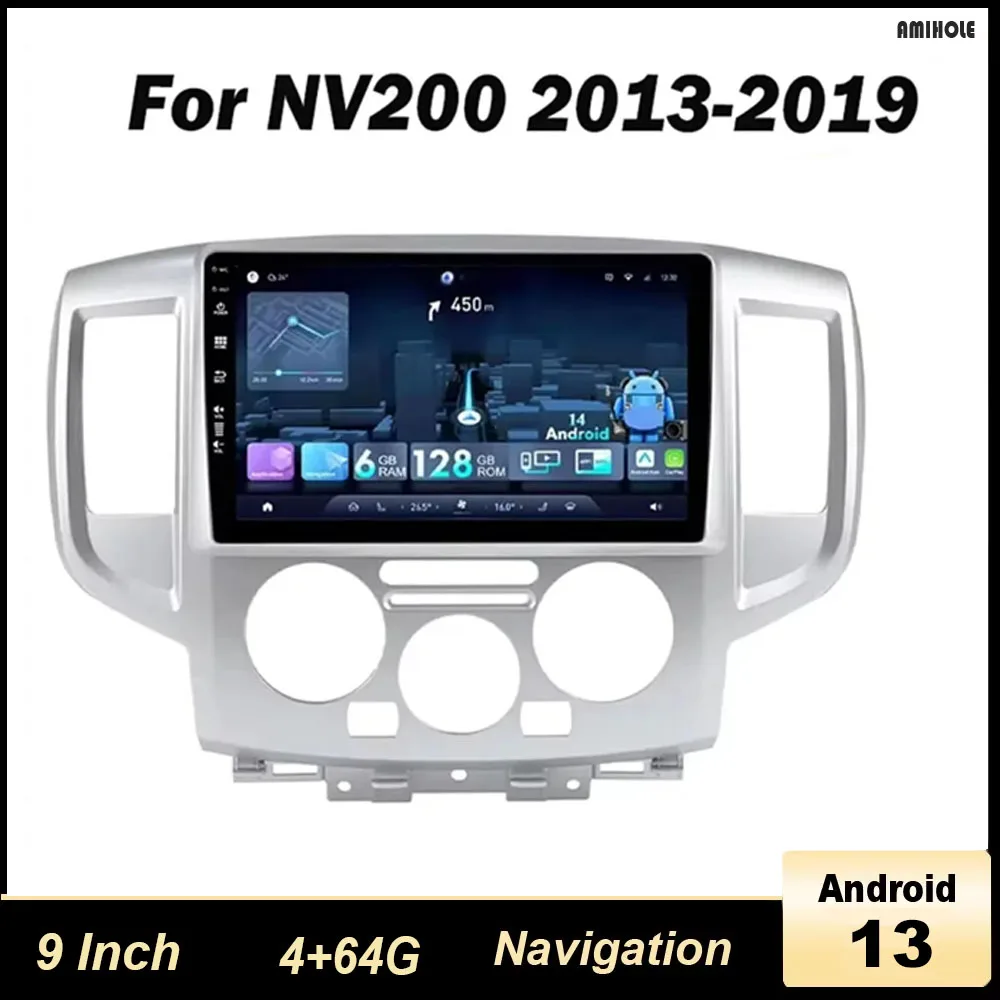Android 13 Car Stereo GPS Navigation 4+64G for NV200 2013-2019 with Wireless Carplay Android Auto 9in Car Radio Wifi FM/RDS SWC