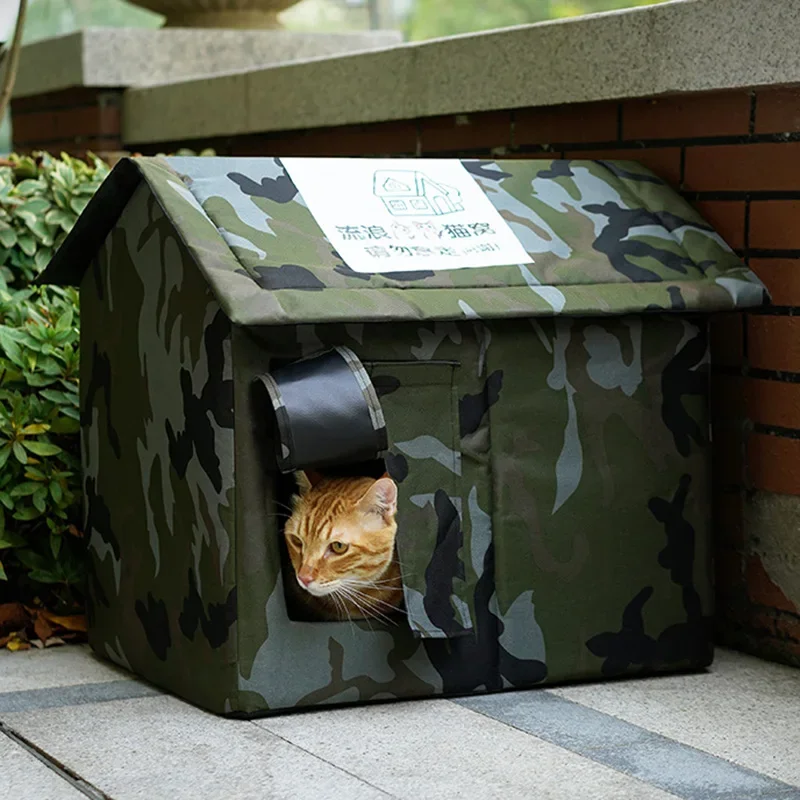 

Large Cat Bed Waterproof Stray Cats Catnap Home Closed Outdoor Litter Furry Mat Habitats Dog Beds Pet Houses Accessories Product