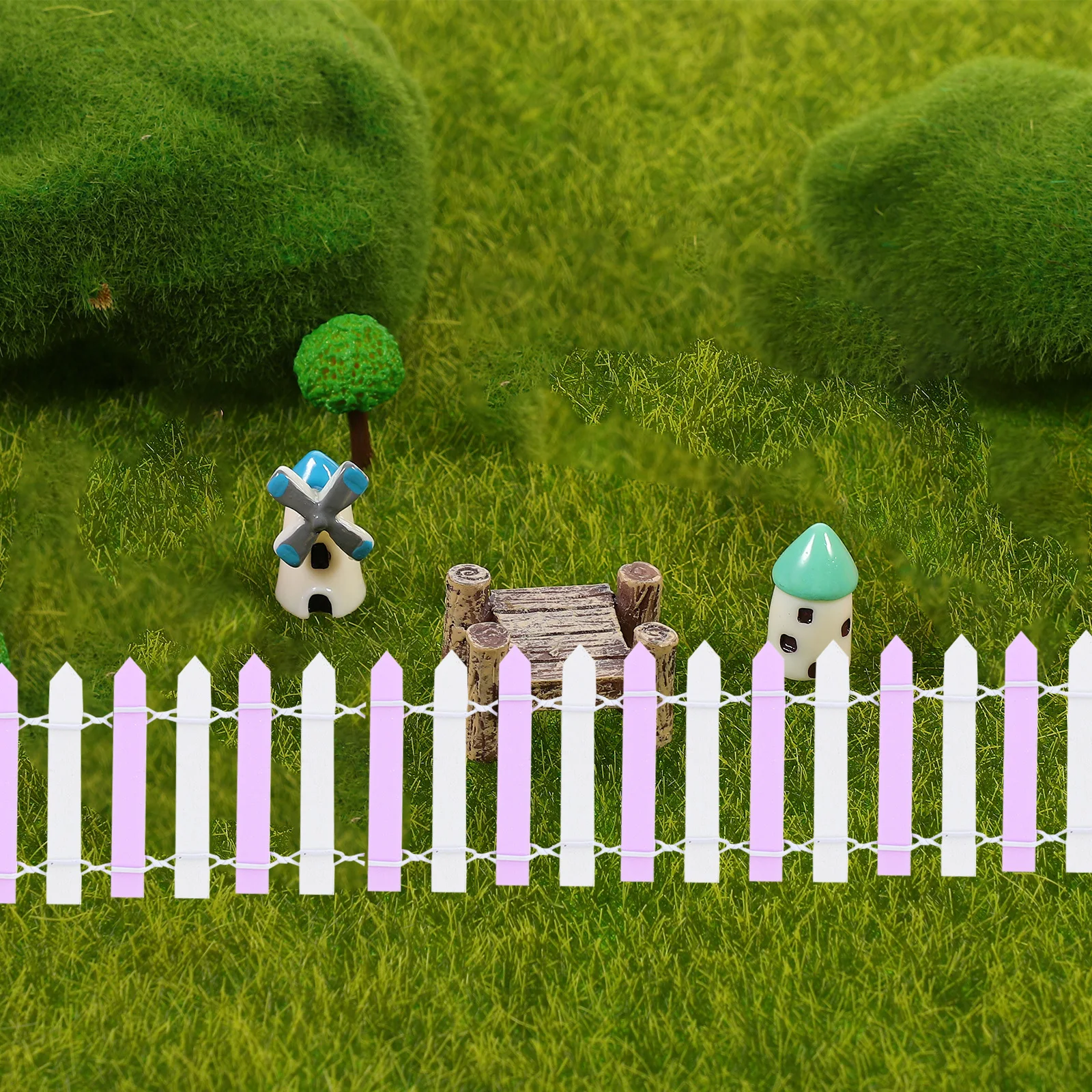 Recinzione da giardino fatata Mini bordo in legno per micro ornamento paesaggistico Piccola decorazione da giardino Recinzione artigianale fai-da-te per il paesaggio del villaggio