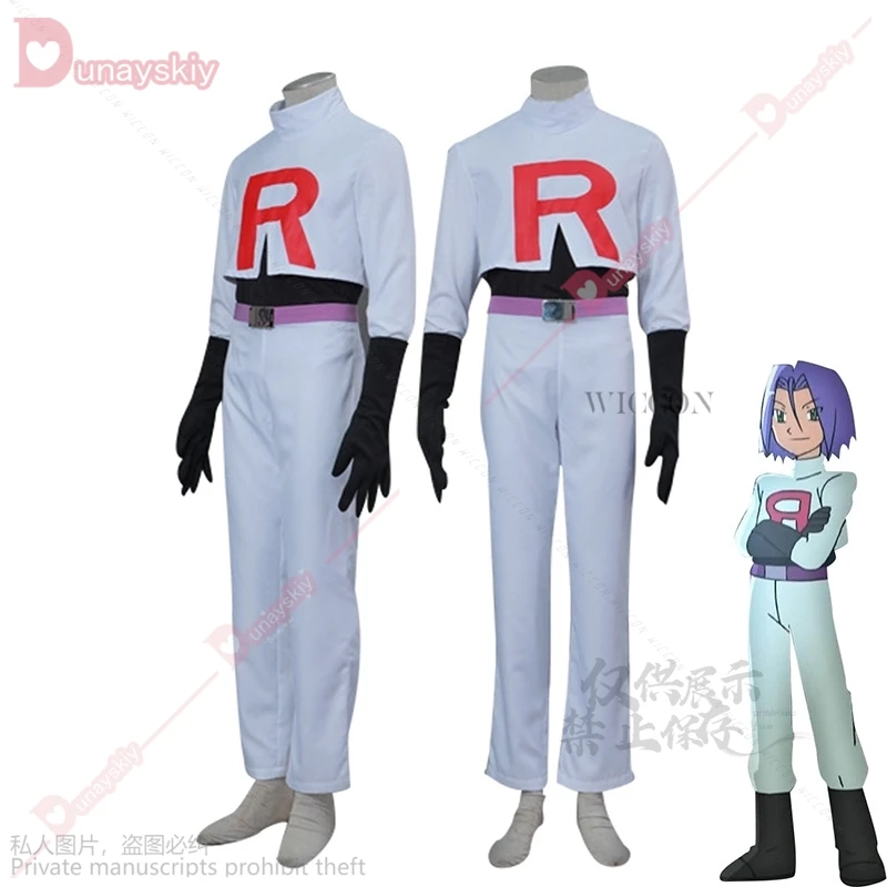 Anime Cosplay Costume for Team Adult Rockets Jessie Musashi James Kojirou Halloween Cosplay Costume Full Set Game Accessories