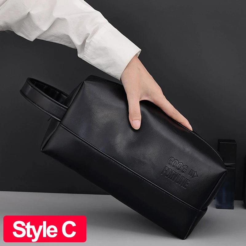 رجال الأعمال السفر غسل حقيبة أدوات الزينة مقاوم للماء بولي Leather الجلود الحمام أدوات الحلاقة المنظم الحقيبة حقيبة مستحضرات التجميل النساء تحتاج إلى حقيبة