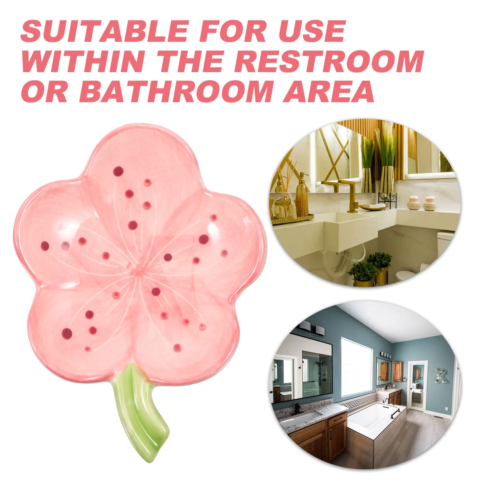 

Premium Ceramic Soap Dish Artistic Flower Design Bathroom Soap Holder for Shower Sink Bar Container Tray Shampoo Bar Holder