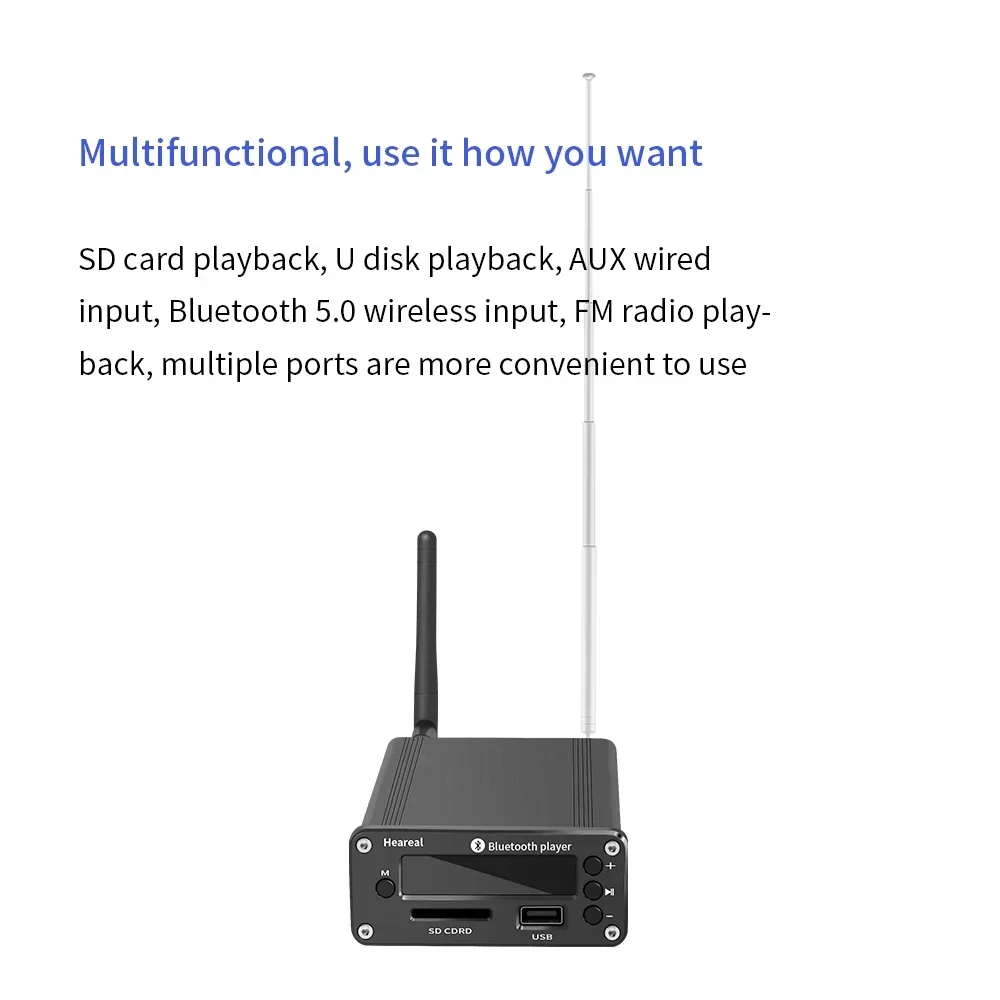 

HIFI Remote Control Bluetooth 5.0 AUX USB SD Card Playback Muses02 Preamp Headphone Audio Amplifier With FM Radio