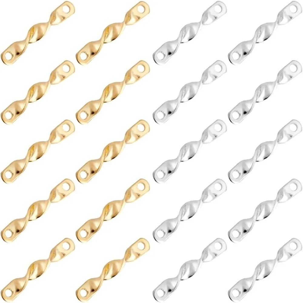 

14K Brass 60pcs Brass Connector Charms Bar Links Earring Connectors Textured 2 Hole
