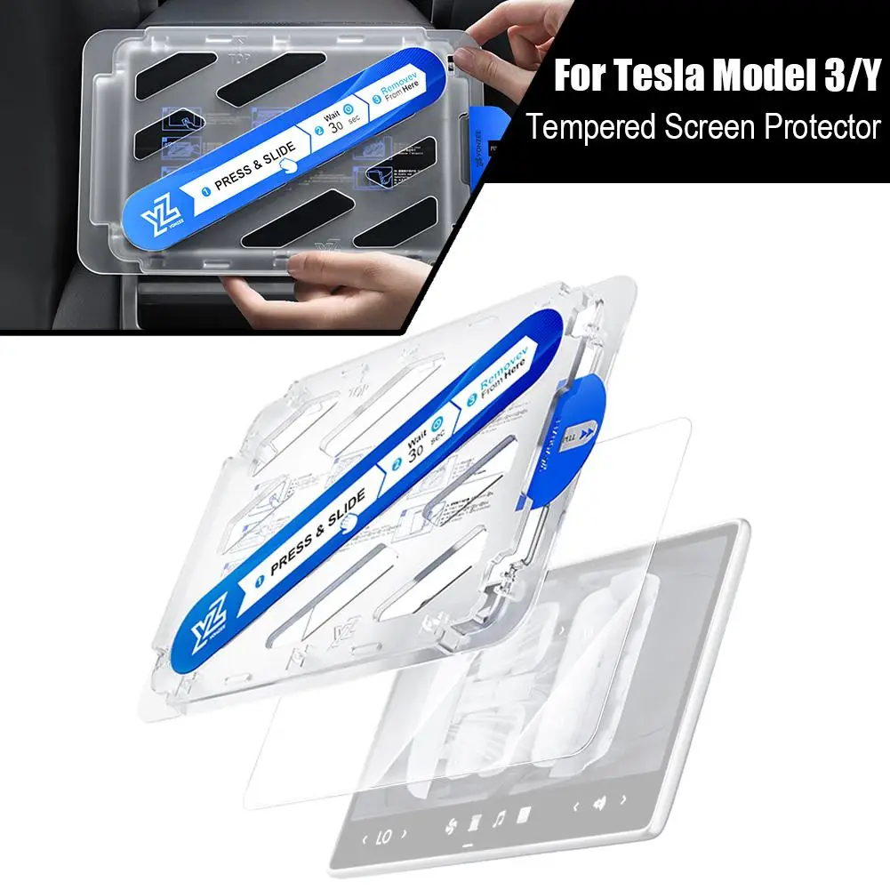 ل تسلا Y/YL فيلم الشاشة الخلفية تركيب خالي من الغبار المضادة للخدش أداة السيارة الملحقات المقسى HD الزجاج المضادة للوهج B0U9