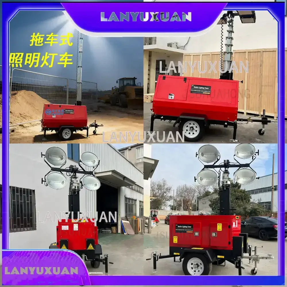 

2026 LED Light Tower for HMF969L-W 9M Mobile Hydraulic Elevating Work Platform with Water Cooling System for Kubota and