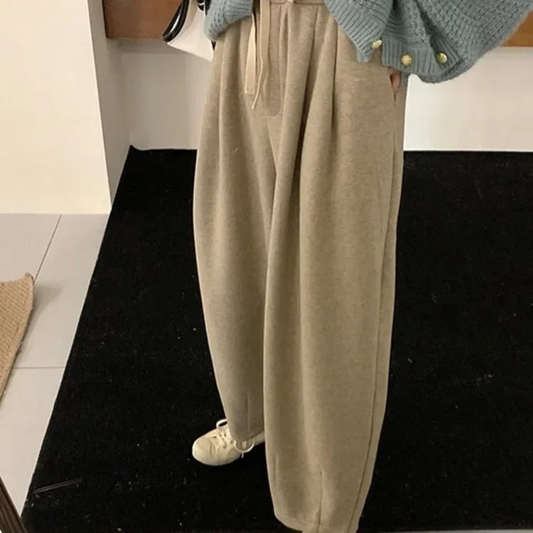 

Casual Pants for Women Fall Winter 2025 New High Wasited Baggy Ankle Length Pants Ladies Chic Drawstring Y2k Sweatpants