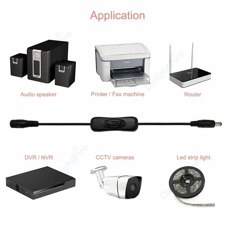 تيار مستمر 304 التبديل تشغيل/إيقاف موصل كابل 22 20 AWG أنثى ذكر جاك التوصيل سلك الطاقة 5.5*2.1 مللي متر لشريط LED ضوء مصباح كاميرا تلفزيونات الدوائر المغلقة