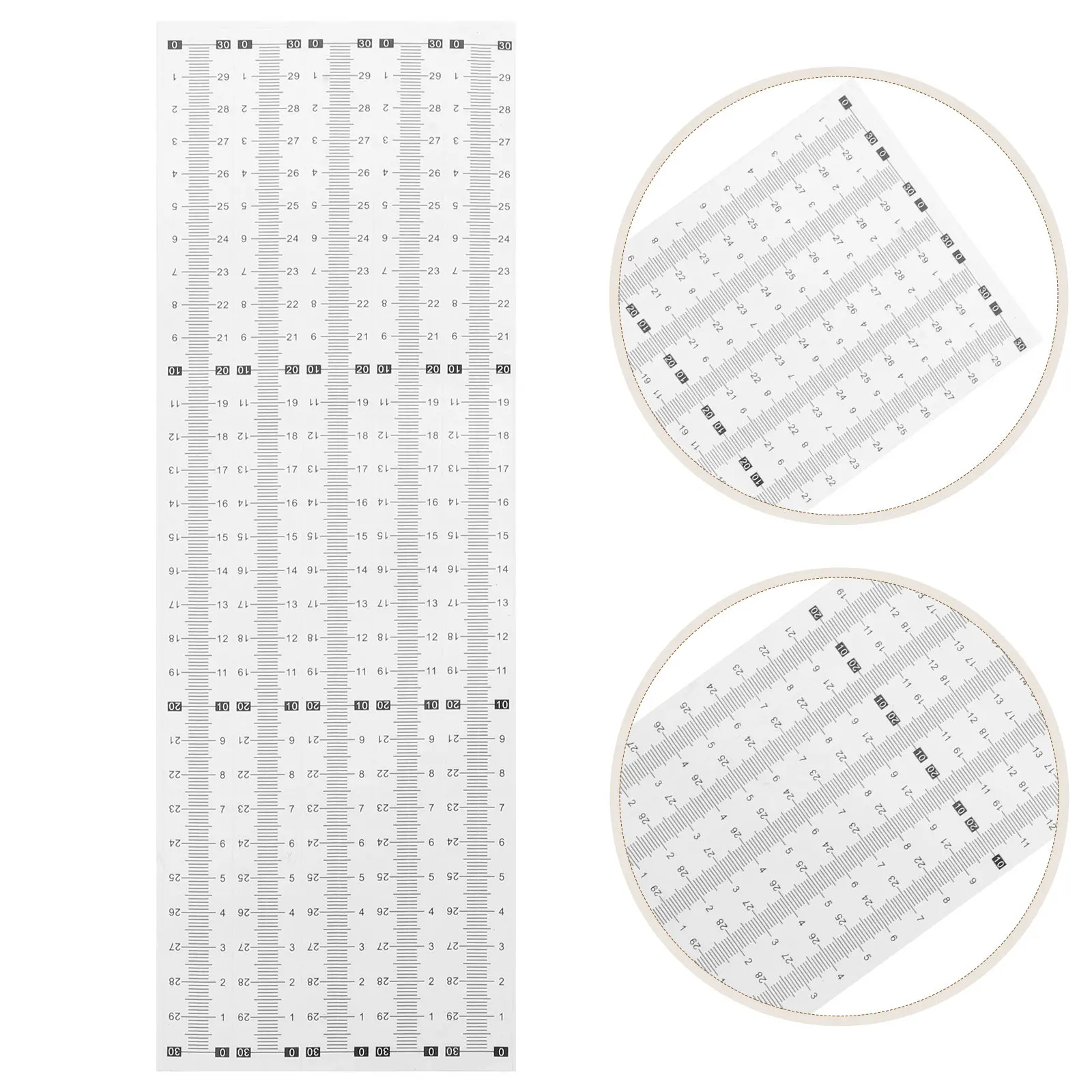 20Pcs Adhesive Measuring Tape Waterproof Flexible PVC Self Adhesive Ruler Sticker for Workbench DIY Woodworking Kitchen