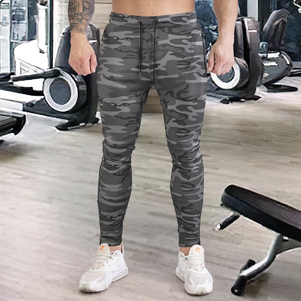 Kamuflaż Casual Skinny Pants Męskie spodnie dresowe Joggers Fitness Workout Markowe spodnie dresowe Nowe jesienne męskie spodnie modowe
