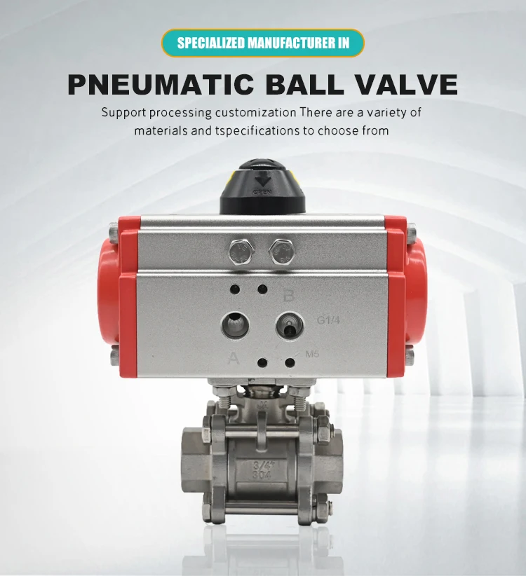 JTAIV-Aço Inoxidável Pneumático Thread Ball Valve, 304 316 DN32, Atacado, 3 Pcs