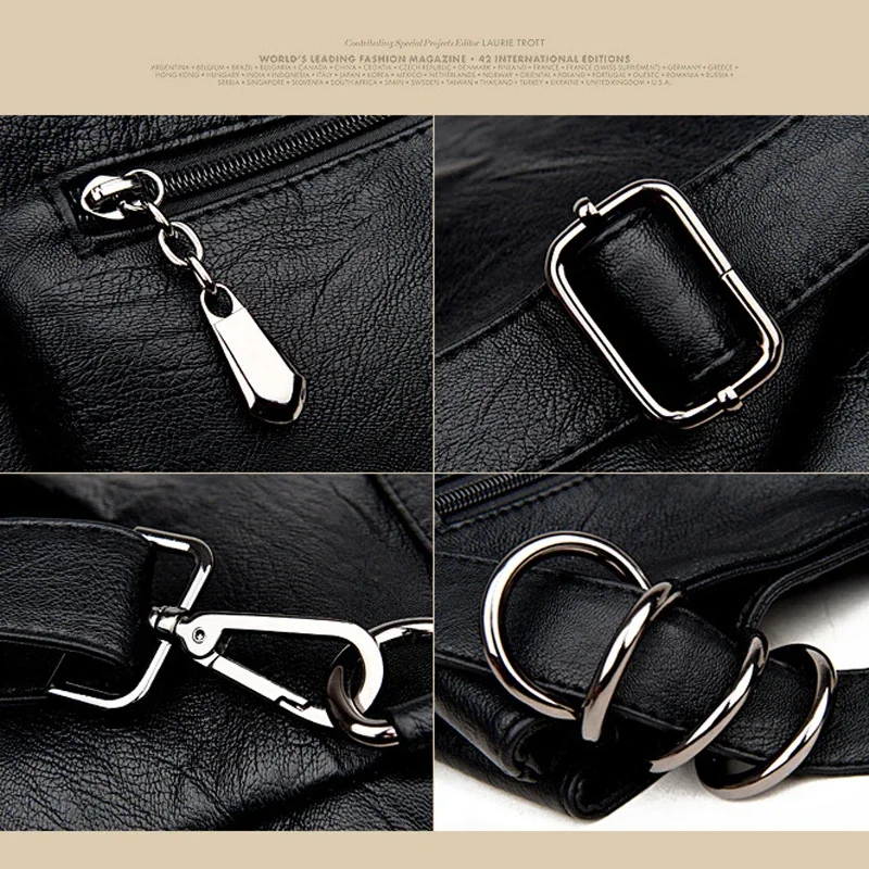 Multifunction Women Vintage Shoulder Bag Ladies Rucksack Large Capacity Travel Bag Sac A Dos Preppy Women Leather Backpacks