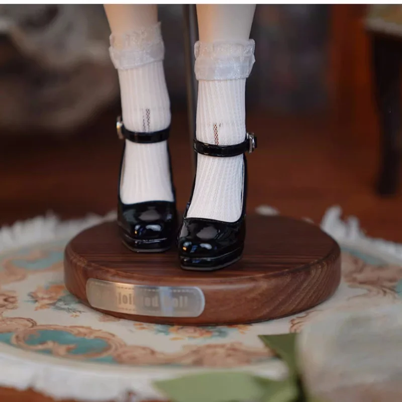 

Туфли для кукол bjd подходят для аксессуаров для кукол из лакированной кожи с квадратным носком и тонким каблуком размером 1/4