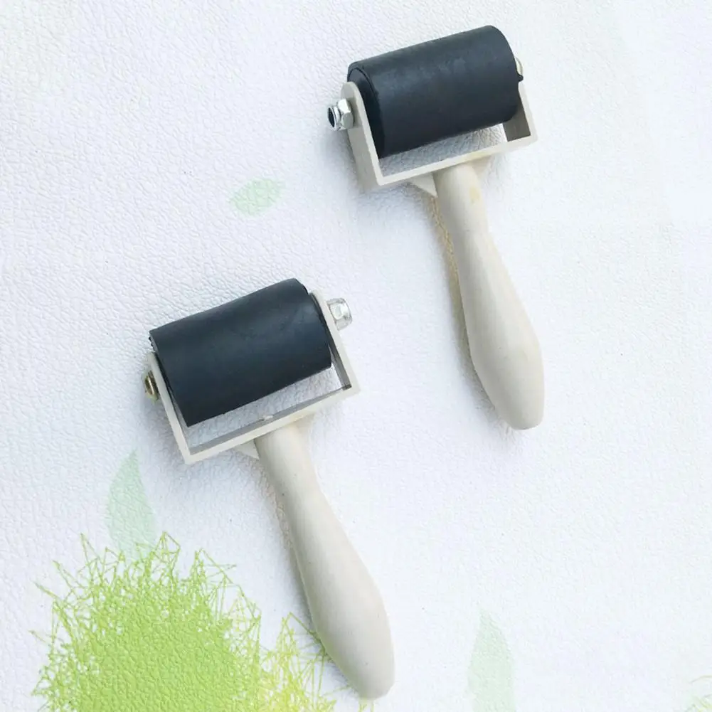 Ergonomic Grip Rubber Covered Roller Multi-functional Rubber Non-slip Handle Brayer Smooth Durable