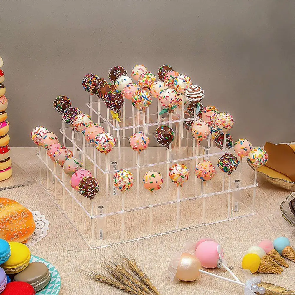 

Easy Assembly Cake Pop Holder Acrylic Cake Pop Stand with Multiple Layers Capacity for Lollipop Display Easy for Organized